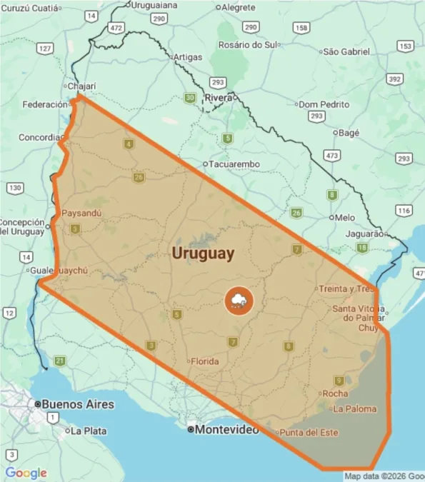 Inumet advierte por tormentas muy fuertes y puntualmente severas: la desmejora llegará desde el oeste extendiéndose al este