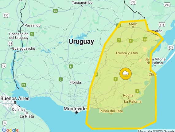 Advertencia amarilla para todo el departamento por persistencia de lluvias abundantes