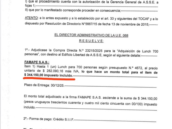 ASSE gastó 340 mil p...