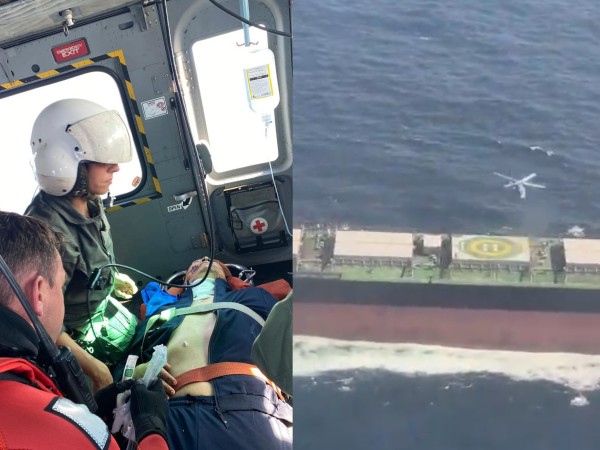 Capitán del buque hongkonés apuñalado en alta mar fue evacuado en helicóptero hacia Maldonado para su internación