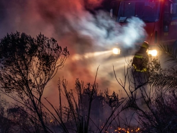 Fuego en predio de B...