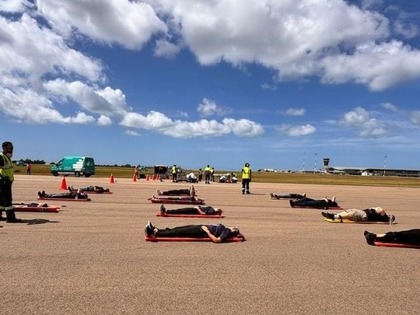 Simulacro de accidente aéreo en Aeropuerto de Laguna del Sauce