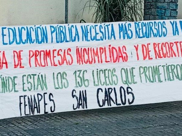 Fenapes de San Carlos: “No se puede decir que es prioridad la educación y al mismo tiempo recortar”