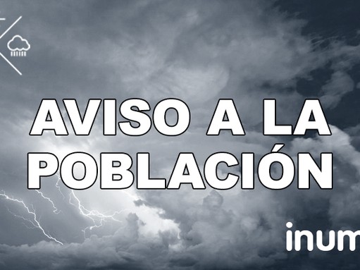 Inumet alerta a la población por precipitaciones y tormentas fuertes entre martes y miércoles