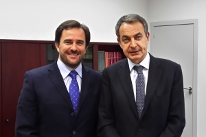 Diputado Cardoso y Rodriguez Zapatero analizaron aspectos de la seguridad ciudadana.