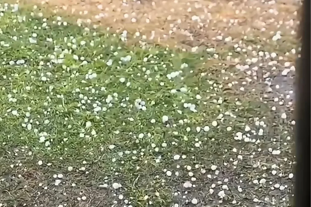 Intensa granizada en...