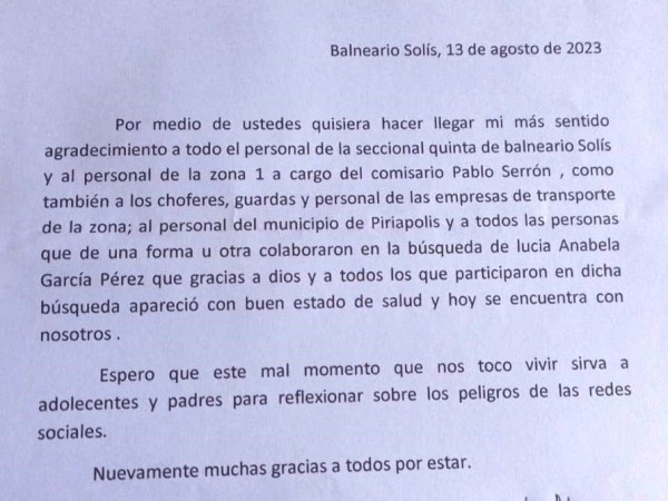 Mamá de adolescente que era buscada alertó sobre el peligro de las redes sociales