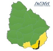 Advertencia amarilla por vientos fuertes para el este del país