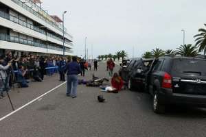 Liga de Fomento premió a estudiantes que participaron en concurso de seguridad vial y se realizó un simulacro de siniestro de tránsito