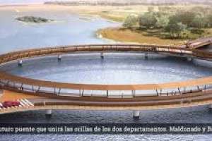 En medio de un intenso temporal, se inauguró el puente sobre la laguna Garzón