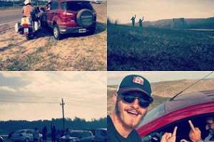 Actor de "Los juegos del hambre" circulaba sin casco y fue multado