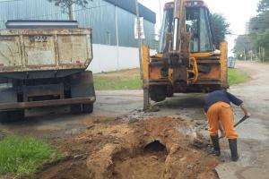 Recambio de pluviales en calle Las Acacias de Punta del Este