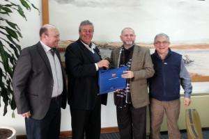 El presidente del Grupo Record RS de Brasil se reunió con el intendente Antía