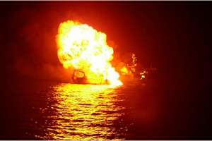 La Armada asistió esta madrugada a un buque tanque en llamas en cercanías de Piriápolis