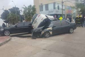 Triple choque en Punta del Este: espectacular y sin lesionados