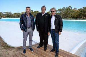 Antía recorrió obras de la millonaria inversión de la Laguna Cristalina, en Solanas