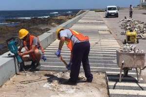 Reparan pavimentos, bocas de tormenta, veredas y cordones de Rambla Circunvalación