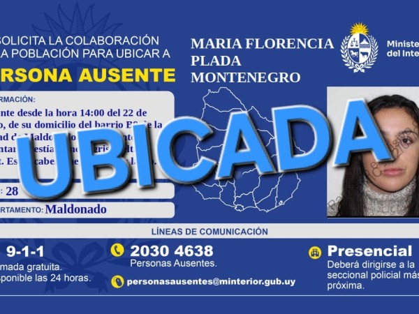 Fue ubicada la joven...