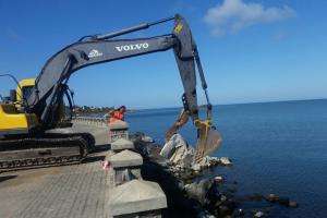 Comenzó la segunda etapa de reparación de la Rambla de Piriápolis