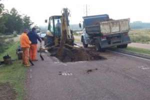 Corrigen fallas en Camino Lussich entre Villa Delia y el Arboretum