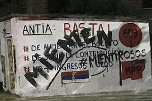 El MPP denuncia pintadas que afectan mensajes políticos contra el gobierno departamental