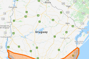 Desde las 23 y hasta las 6 de la mañana Maldonado bajo advertencia naranja por vientos