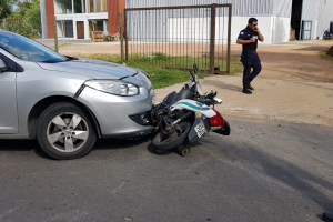 Una mujer sufrió fractura expuesta en un accidente de tránsito registrado esta mañana