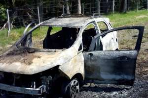 Pérdidas totales: una camioneta argentina se incendió en la Interbalnearia