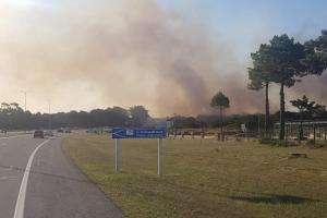 Bomberos: todavía se sigue trabajando en la liquidación del incendio en la zona del Club del Lago 