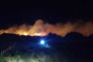 Bomberos de Pan de Azúcar y Piriápolis combatían incendio en Gregorio Aznárez