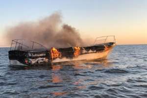 Se incendió embarcación que viajaba de Punta del Este a Santa Lucía: tres hombres fueron rescatados con vida