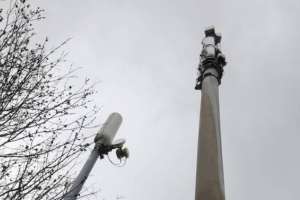 Movilización por antena de 60 metros a colocarse en Vialidad San Carlos