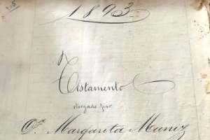 Testamento original de Margarita Muniz y Temístocles Echevarría forma parte del Archivo Departamental