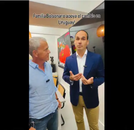 Concejal de Punta del Este se mostró con hijo de expresidente de Brasil: "Hablando sobre el futuro de Uruguay con Eduardo Bolsonaro”