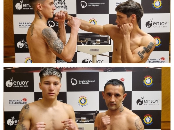 Maldonado Boxea en Enjoy: el último cara a cara de los boxeadores en el pesaje