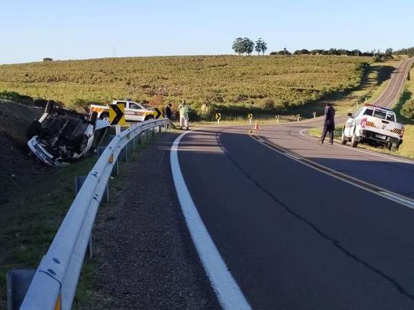 En la Ruta 60 volcó auto guiado por un hombre con 1,57 de alcohol en sangre