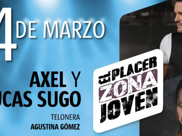 Axel y Lucas Sugo se presentarán en la Zona Joven de El Placer