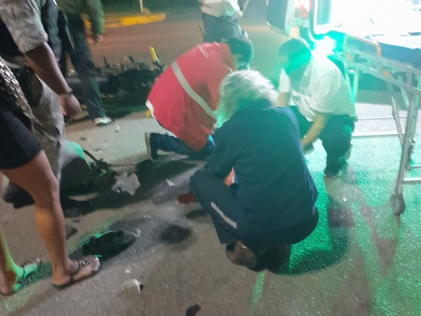 Siniestro de tránsito deja a motonetista herido y camioneta se da a la fuga no brindando asistencia
