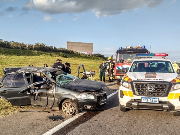 Siniestro fatal en ruta Interbalnearia: un auto volcó y falleció su conductor