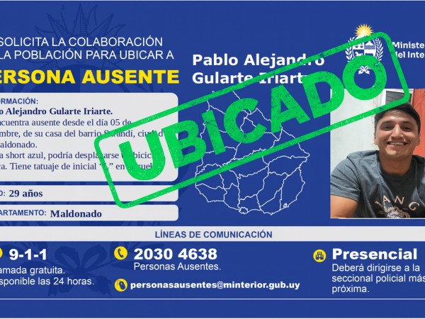 Fue localizado joven...